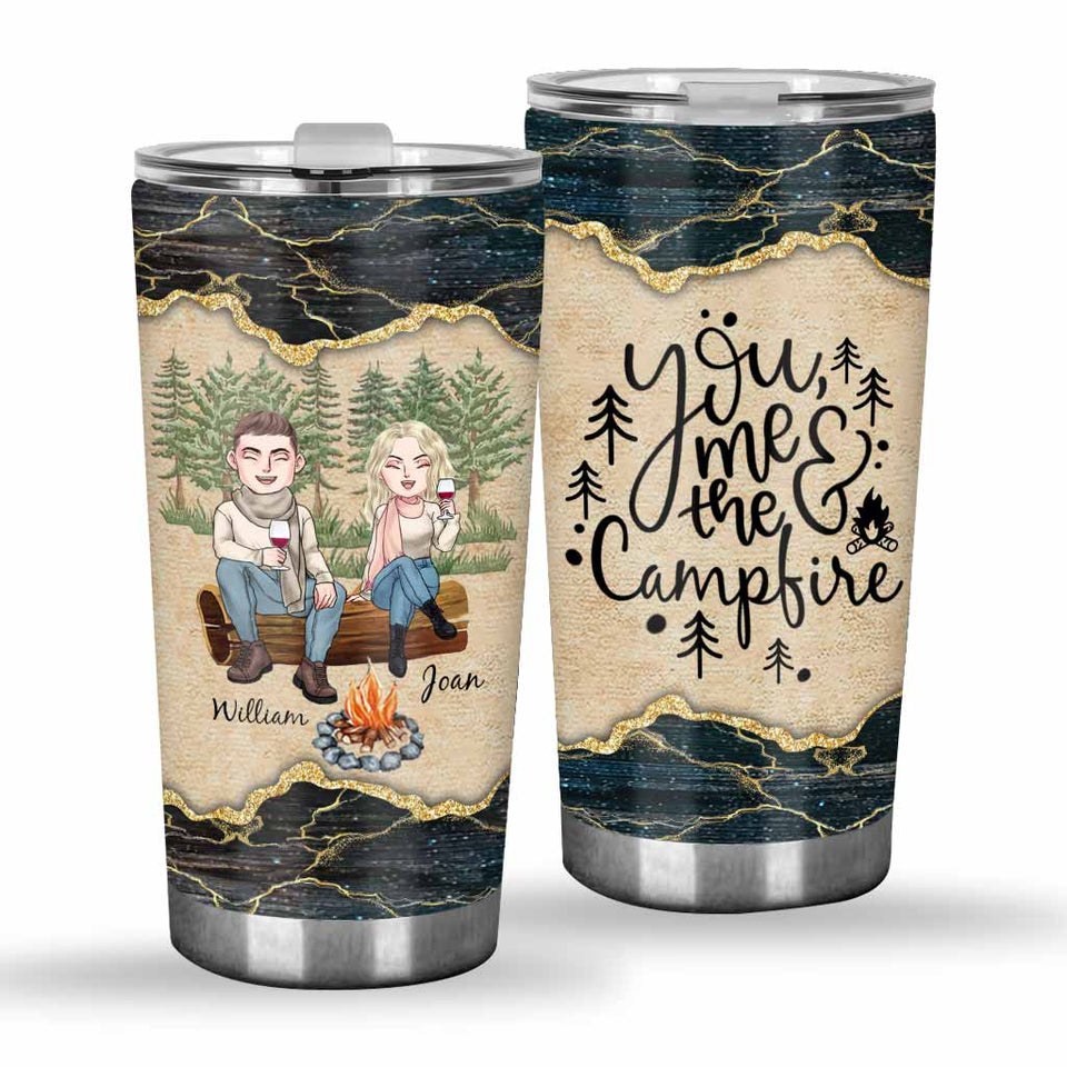 You Me And The Campfire - Personalized Couple Camping Tumbler
