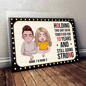 Holding This Show Together - Personalized Couple Poster With 3D Pattern Print