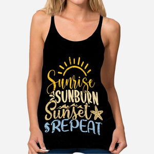 Sunrise Sunburn - Sea Lover Cross Tank Top