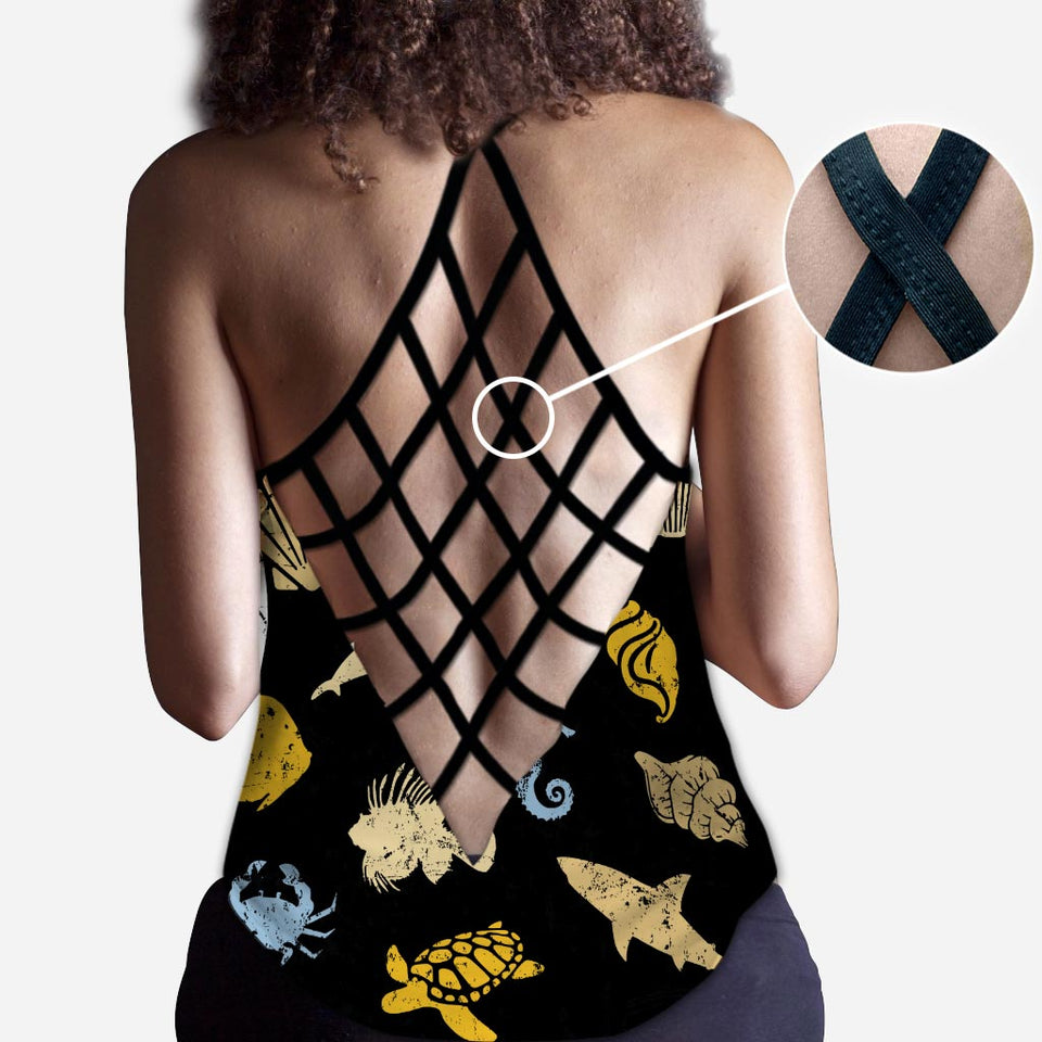 Sunrise Sunburn - Sea Lover Cross Tank Top