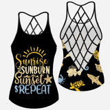 Sunrise Sunburn - Sea Lover Cross Tank Top