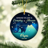 Someone We Love Is Camping In Heaven - Personalized Christmas Ornament (Printed On Both Sides)
