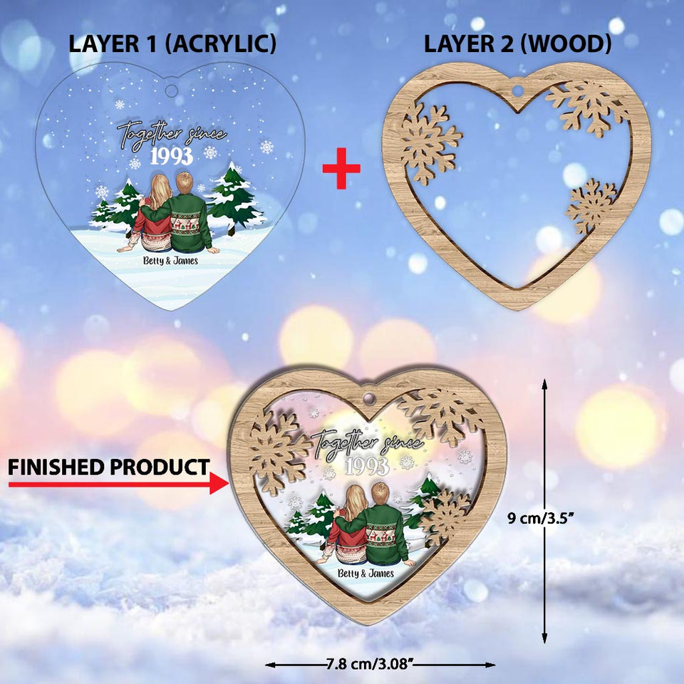Together Since - Personalized Christmas Couple Layers Mix Ornament