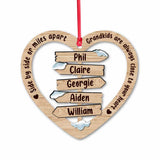 Side By Side Or Miles Apart - Personalized Christmas Grandma Ornament (Printed On Both Sides)