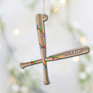 Baseball Lovers - Personalized Christmas Ornament (Printed On Both Sides)