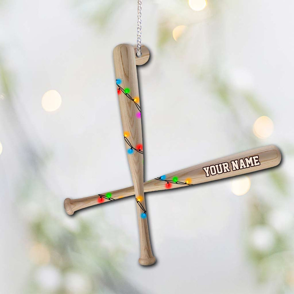 Baseball Lovers - Personalized Christmas Ornament (Printed On Both Sides)
