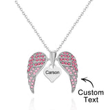 Angle Wing - Personalized Wing Heart-Shaped Engraved Necklace