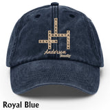 Love Family Scrabble Crossword - Personalized Scrabble Washed Denim Cap