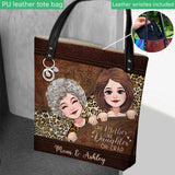 Like Mother Like Daughter - Leather Pattern Print Personalized Mother's Day Mother Tote Bag