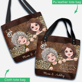 Like Mother Like Daughter - Leather Pattern Print Personalized Mother's Day Mother Tote Bag