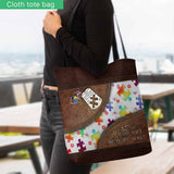 I'm His Voice He Is My Heart - Autism Awareness Tote Bag 062021
