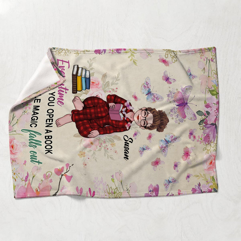 Every Time You Open A Book - Personalized Book Blanket