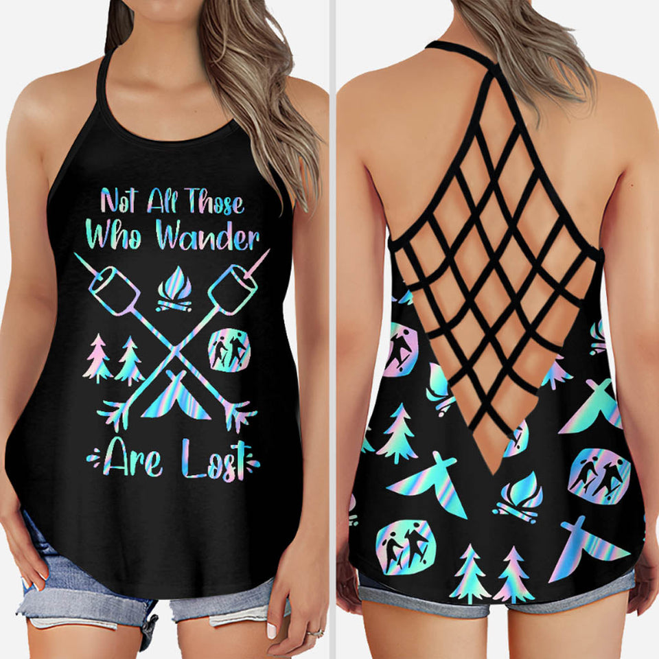 Not All Those Who Wander Are Lost - Camping Cross Tank Top