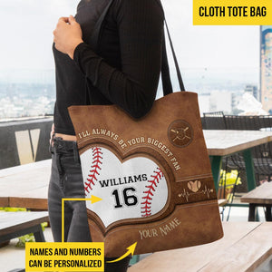 I'll Always Be Your Biggest Fan - Personalized Baseball Tote Bag