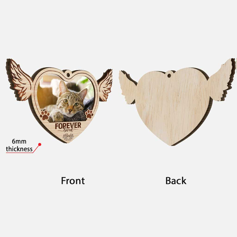 Forever Loved - Personalized Christmas Cat Layered Wood Ornament