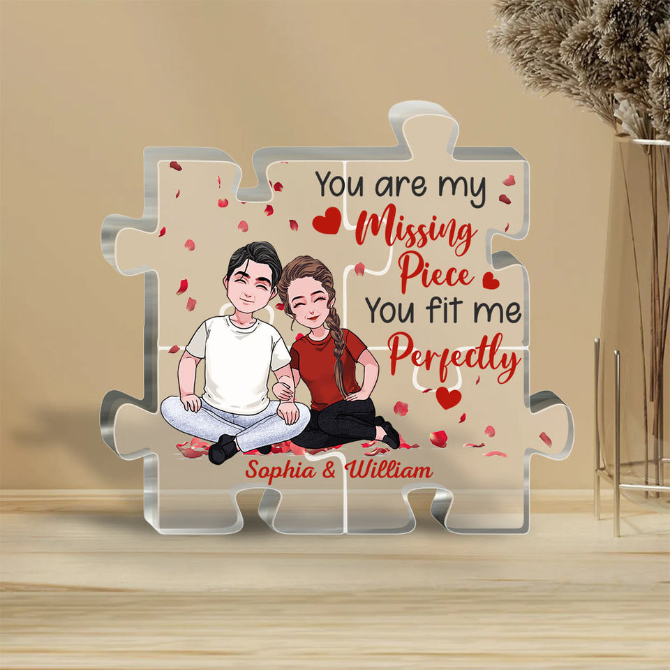 You Are My Missing Piece - Personalized Couple Custom Shaped Acrylic Plaque
