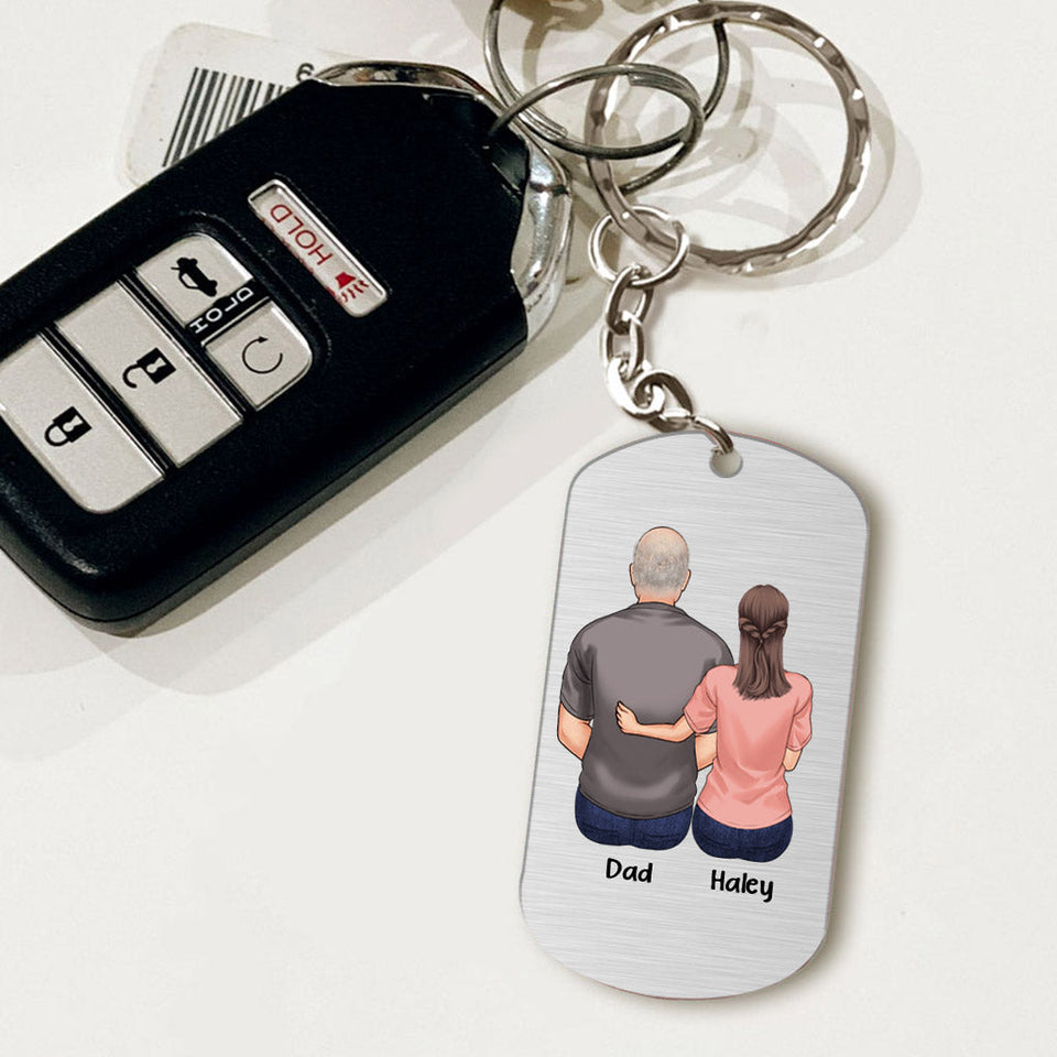 To My Dad - Personalized Father's Day Father Stainless Steel Keychain