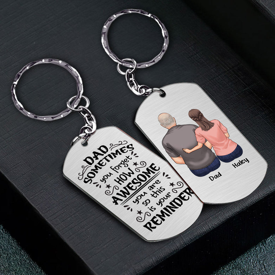To My Dad - Personalized Father's Day Father Stainless Steel Keychain