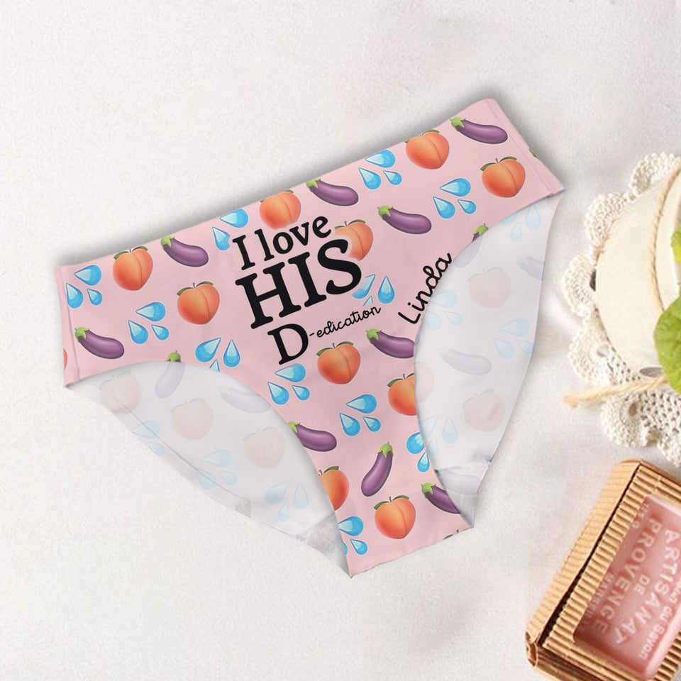 I Love Her P, I Love His D - Personalized Couple Women Briefs & Men Boxer Briefs