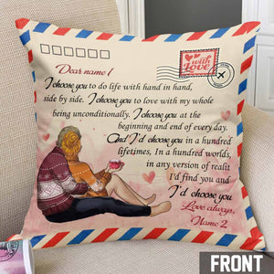 I Choose You Love Couple - Personalized Throw Pillow