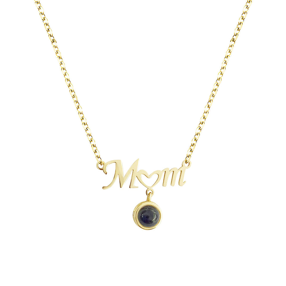 Mom's Heart - Personalized Mother Mom Photo Projection Necklace