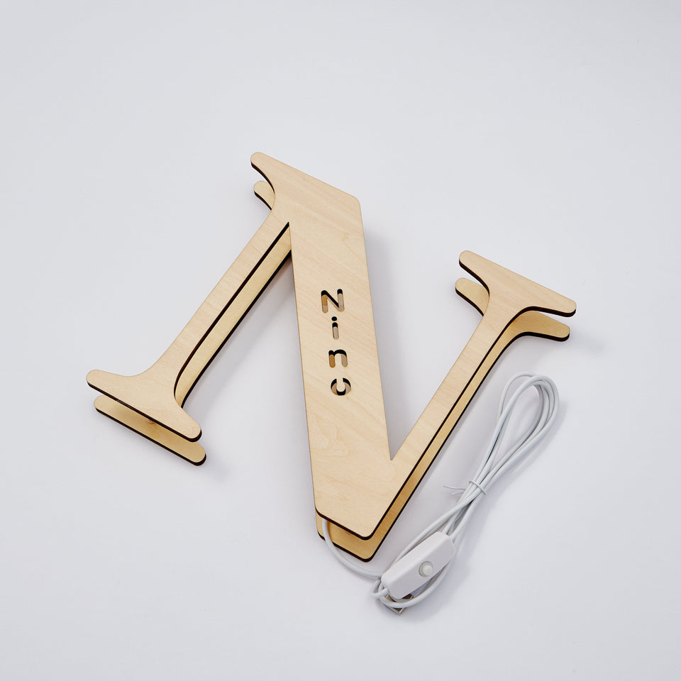 Wooden Letter - Personalized Any Letter With Name Lamp