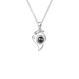 Matching Heart - Personalized Couple S925 Silver Heart Projection Necklace