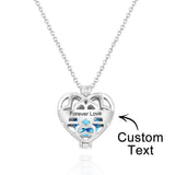 Any Message - Personalized Heart Pendant Necklace With Birthstone