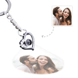 Custom Photo Heart Projection Heart Shaped Projection Keychain - gift for anyone, dog lover, cat lover, who lost a loved one - Personalized Keychain