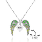 Angle Wing - Personalized Wing Heart-Shaped Engraved Necklace