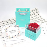 Many Color Gift Rose Jewelry Gift Box With Card And Bag