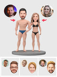 Couple Beach Vibe - Personalized Bikini Swimsuit Couple Bobblehead