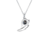 Matching Heart - Personalized Couple S925 Silver Heart Projection Necklace