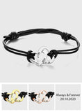 Any Text - Personalized Engraved Two Love Hearts Bracelet