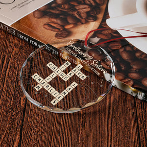Forever Linked - Personalized Sibling Round Shaped Glass Ornament