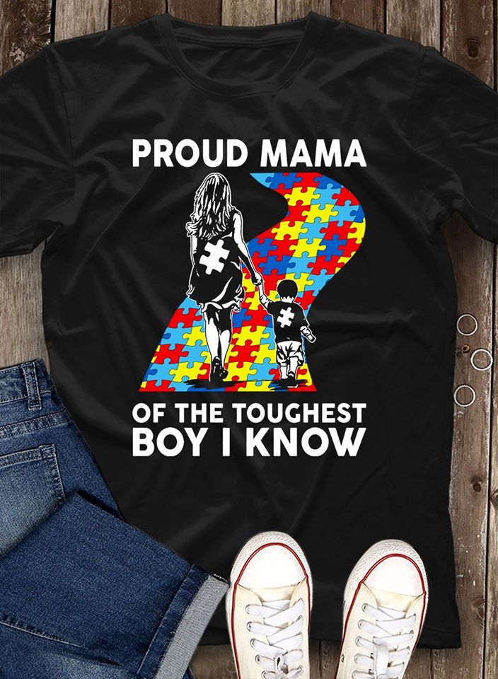 T-shirt et sweat à capuche « Maman fière » pour la sensibilisation à l’autisme 0523