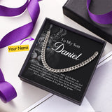 To My Boy - Personalized Son Cuban Chain Necklace