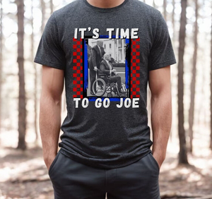 It's Time To Go Joe Shirt, Trump 2024 Tshirt, Funny Trump Shirts, Maga 45 47, Take America Back, Joe Wheelchair Meme, Republican Mens Gift T-shirt & Hoodie