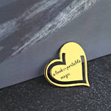 Any Message - Personalized Text Engraved Heart Metal Bookmark