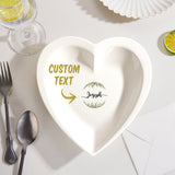 Name Custom Ceramic Heart Shaped Plate - gift for anyone - Personalized Plate