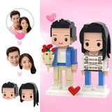 I Love You Forever - gift for husband, wife, boyfriend, girlfriend - Personalized Photos Brick Figures