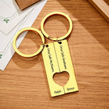 Drive Safe Matching Heart - Personalized Couple Drive Safe Matching Keychain