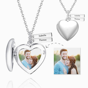 Any Photto - Personalized Couple Heart Photo Locket Necklace