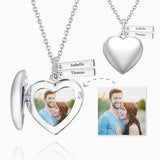 Any Photto - Personalized Couple Heart Photo Locket Necklace
