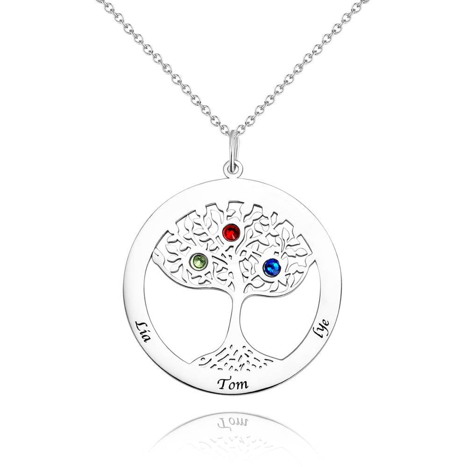 Personalized Family Tree Necklace With Birthstone