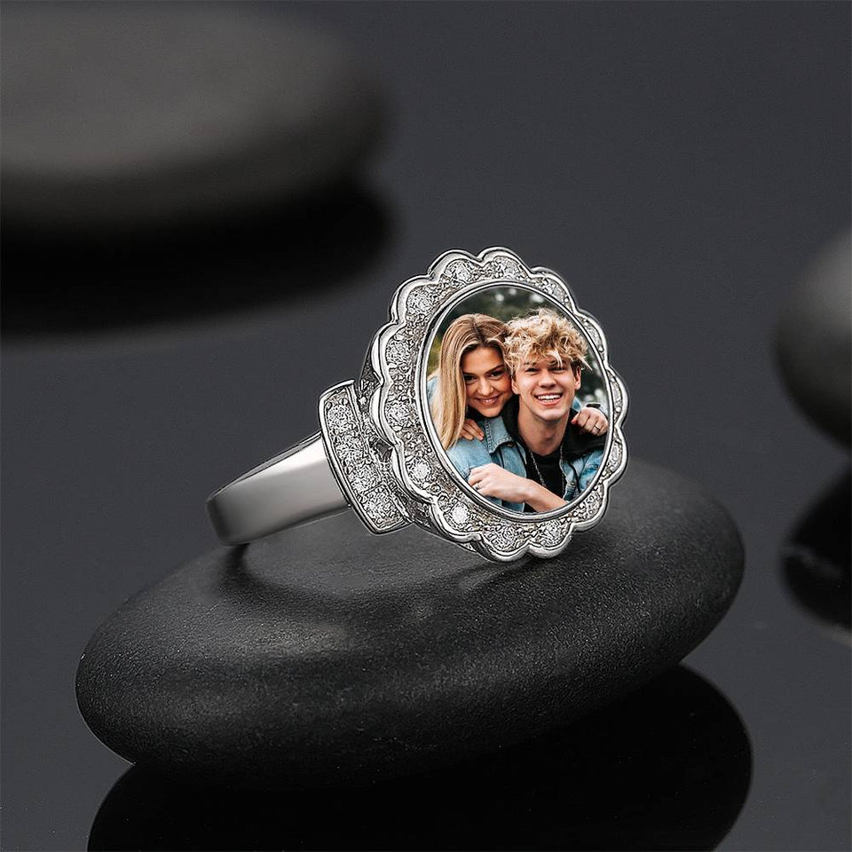 Any Photo - Personalized Zircon Photo Ring
