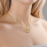 Personalized Couple Overlapping Heart Two Names Necklace