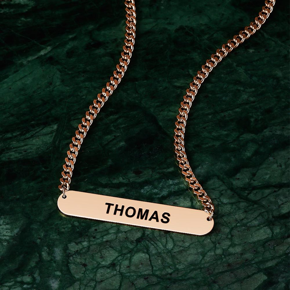 Any Name/ Text/... - Personalized Bar Necklace