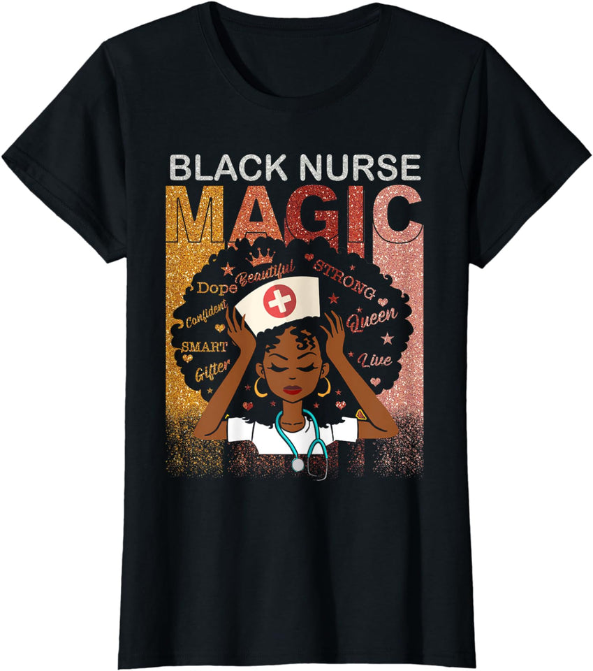 Black Nurse Magic African American T-shirt & Hoodie 0224
