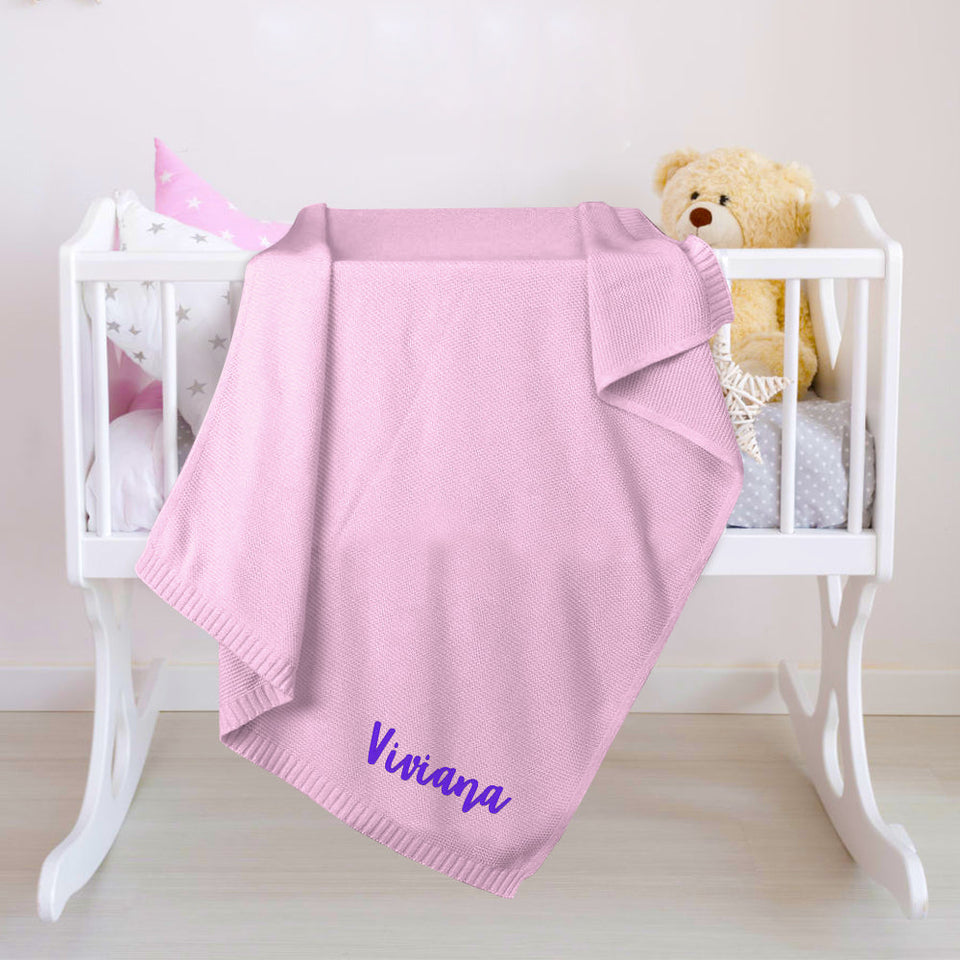 Name Embroidered - Personalized Newborn Embroidered Baby Blanket